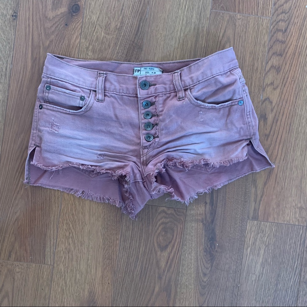 Pale pink free people demon shorts